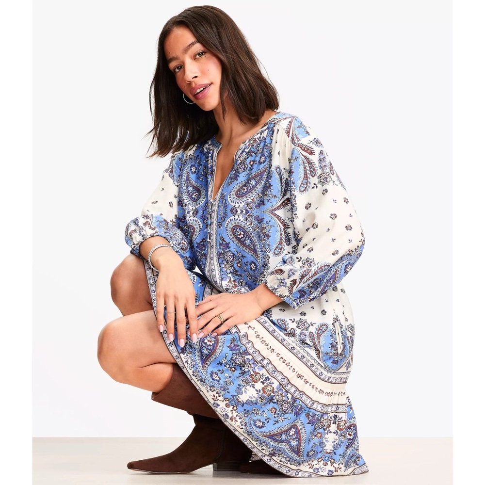 ๐ NWT LOFT Bandana Print Mini Flounce Dress - Picture 2 of 10